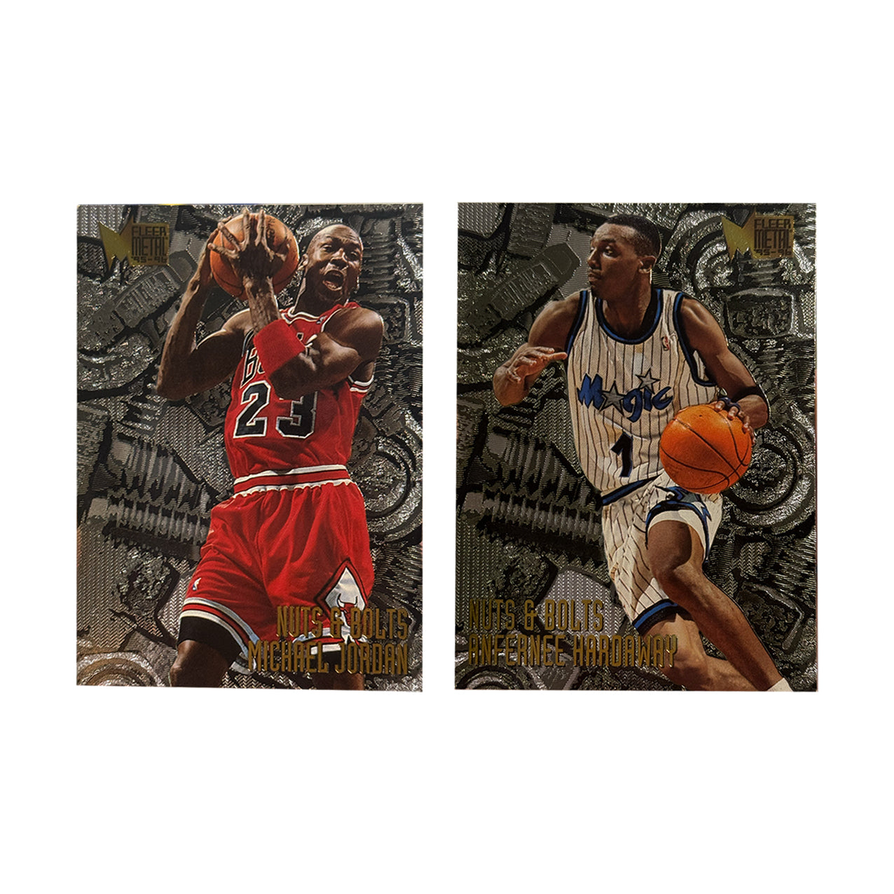1995-96 Fleer Metal - Michael Jordan - Penny Hardaway - Nuts & Bolts Set - Ungraded Card