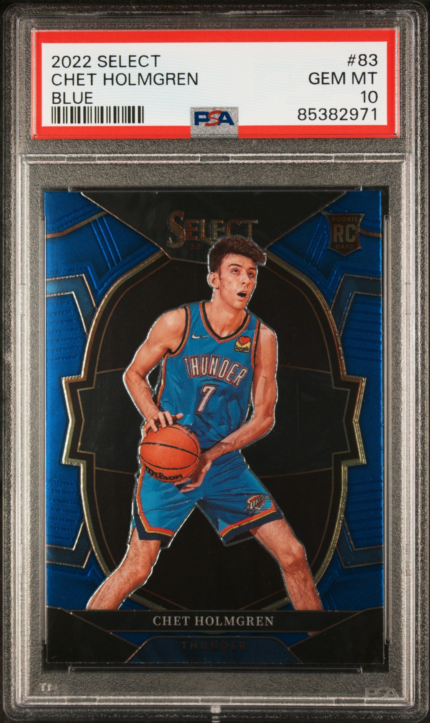 2022 Panini Select - Concourse Blue - Chet Holmgren #83 - PSA Graded Card