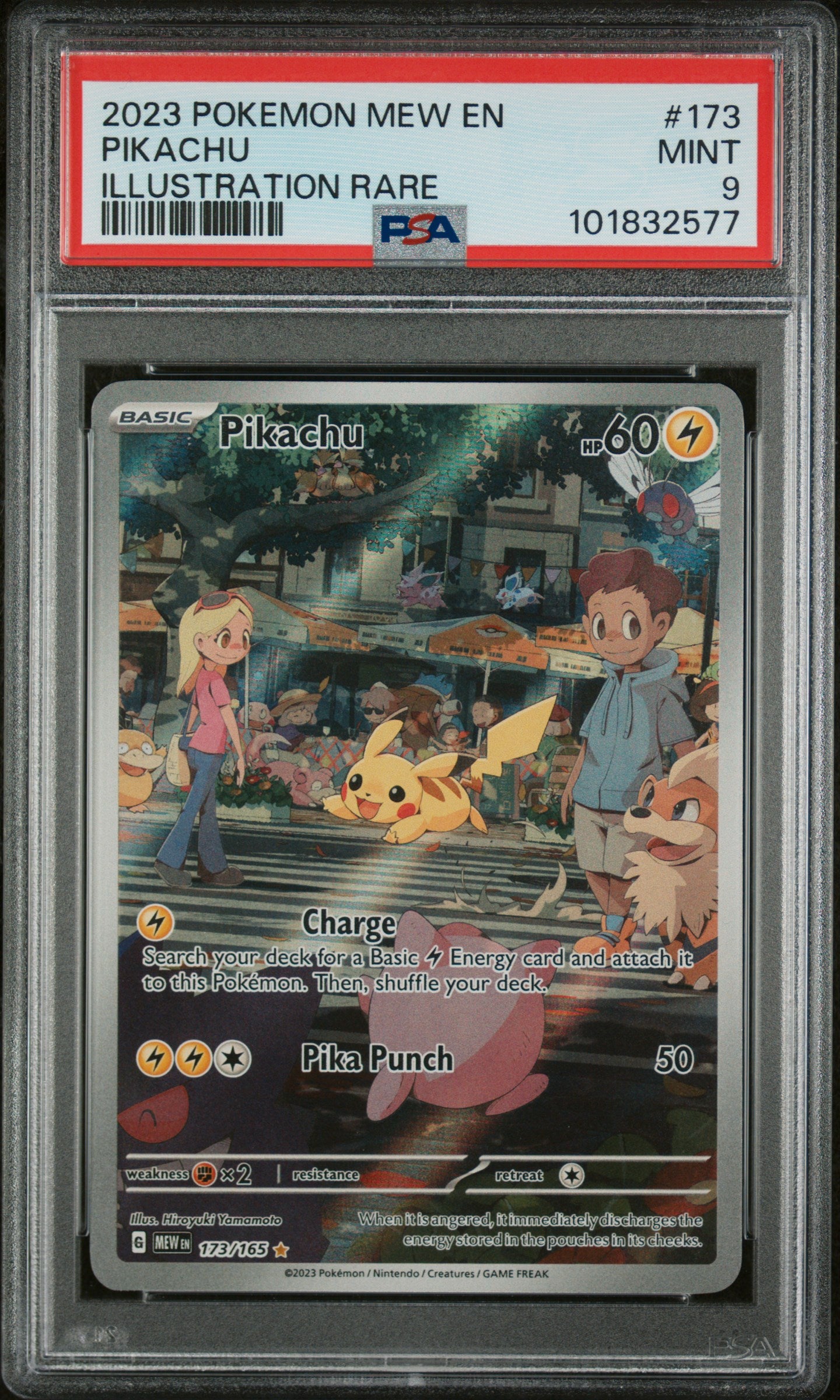 2023 Pokemon MEW-EN - #173 Pikachu - Illustration Rare 151 - PSA Graded Card