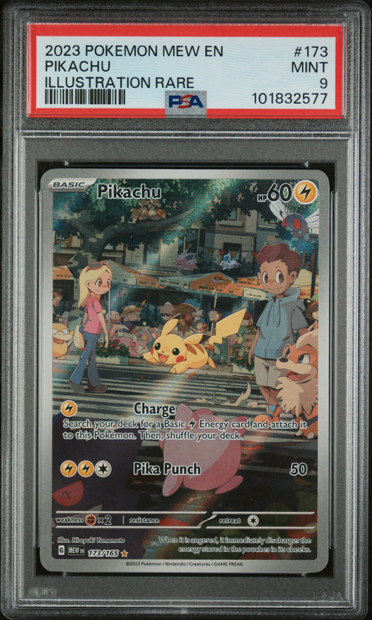 2023 Pokemon MEW-EN - #173 Pikachu - Illustration Rare 151 - PSA Graded Card