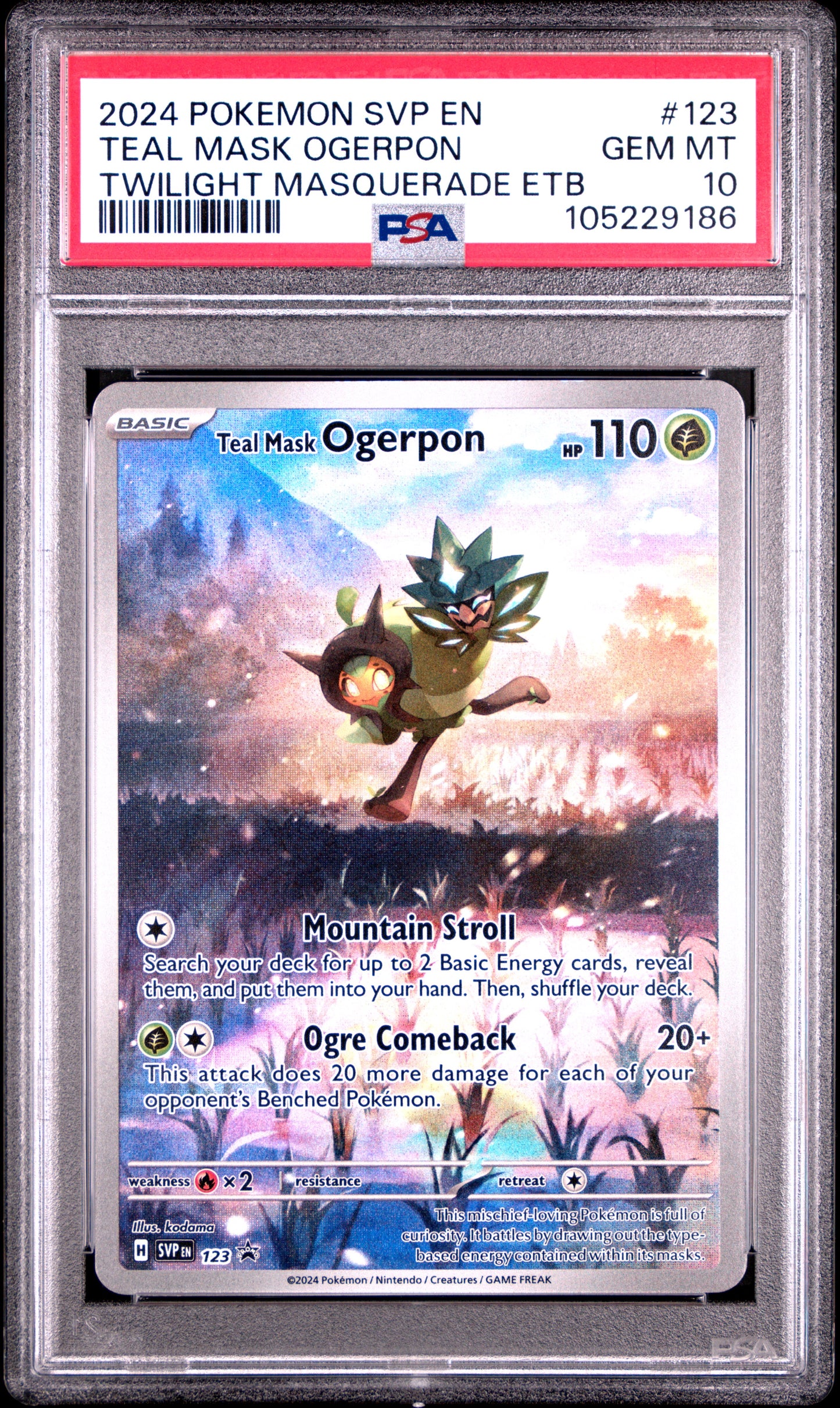 2024 Pokemon SVP-EN - #123 Teal Mask Ogerpon - Twighlight Masquerade ETB - PSA Graded Card