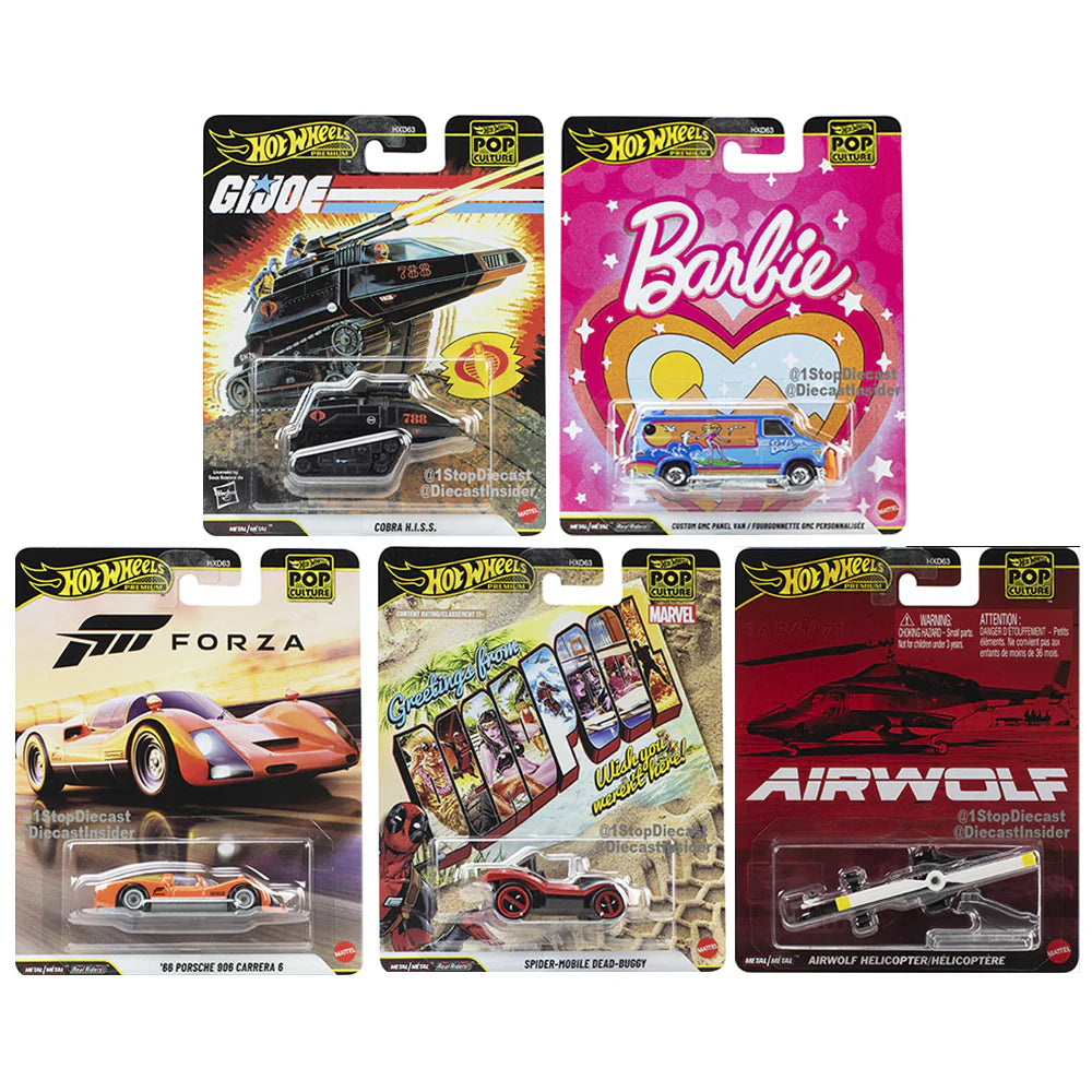 Hot Wheels Premium - Pop Culture 2026 Mix 2 - Complete Set of 5 (PRE-ORDER APRIL 2026)