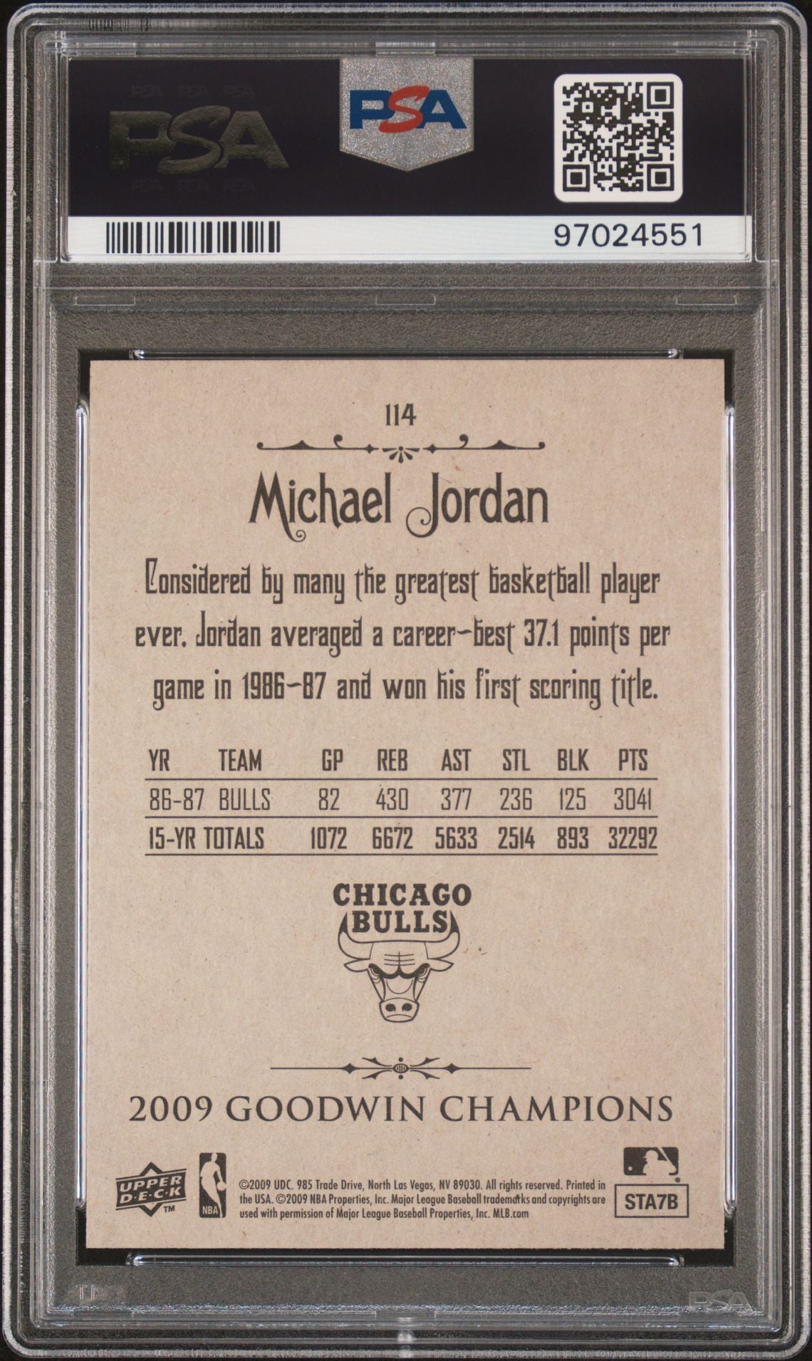 2009 Goodwin Champions - #114 Michael Jordan  - PSA 9