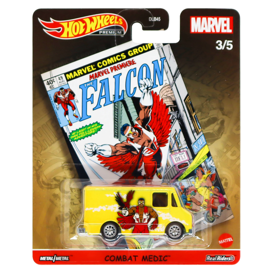 Hot Wheels Premium - 2021 Pop Culture - Marvel Combat Medic - Falcon - #3/5