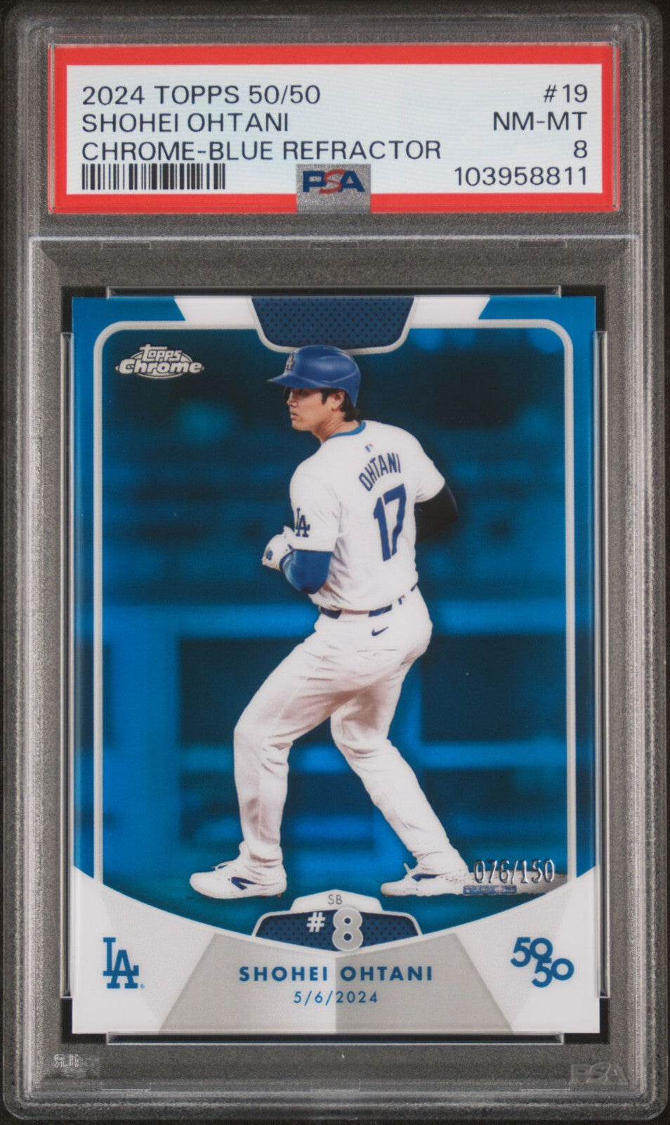 2024 Topps - Shohei Ohtani 50/50 - SB #8 - Blue Refractor - Limited to /150 - #19 - PSA Graded Card