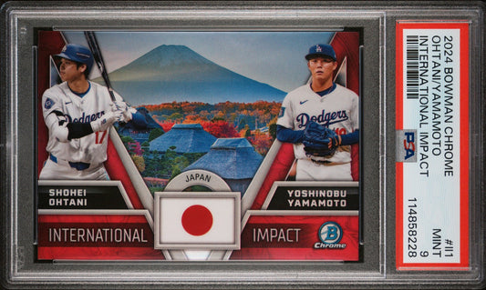 2024 Bowman Chrome - International Impact - Shohei Ohtani / Yoshinobu Yamamoto - PSA Graded Card