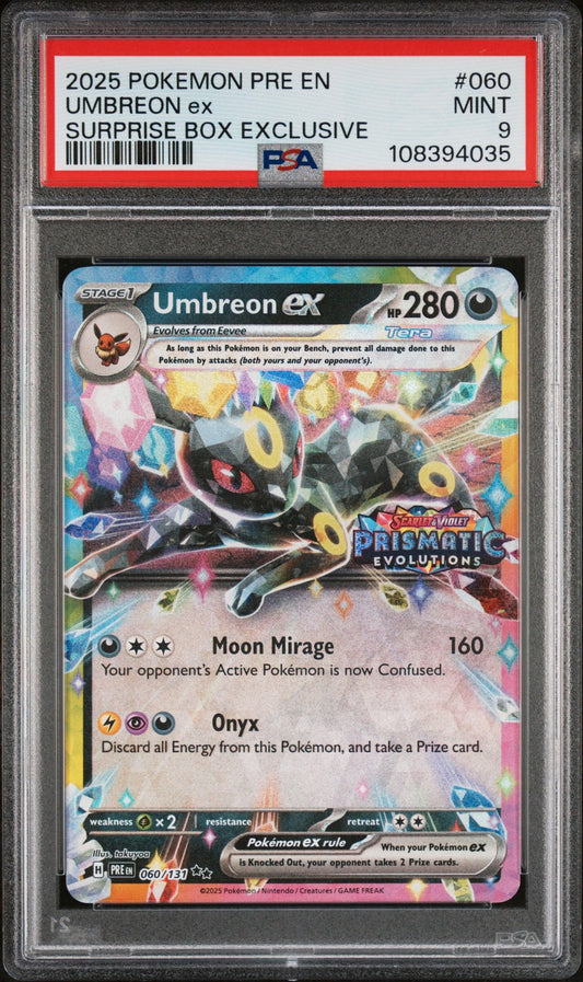 2025 Pokemon PRE-EN - #060 Umbreon Stamped- Surprise Box Exclusive - PSA Graded Card