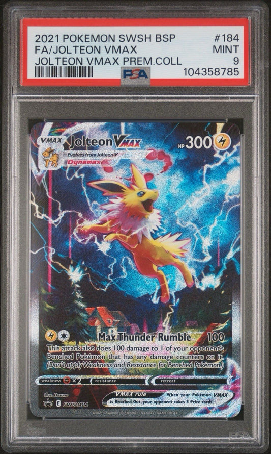 2021 Pokemon - #184 Jolteon VMAX - Black Star Promo - #SWSH184 PSA Graded Card