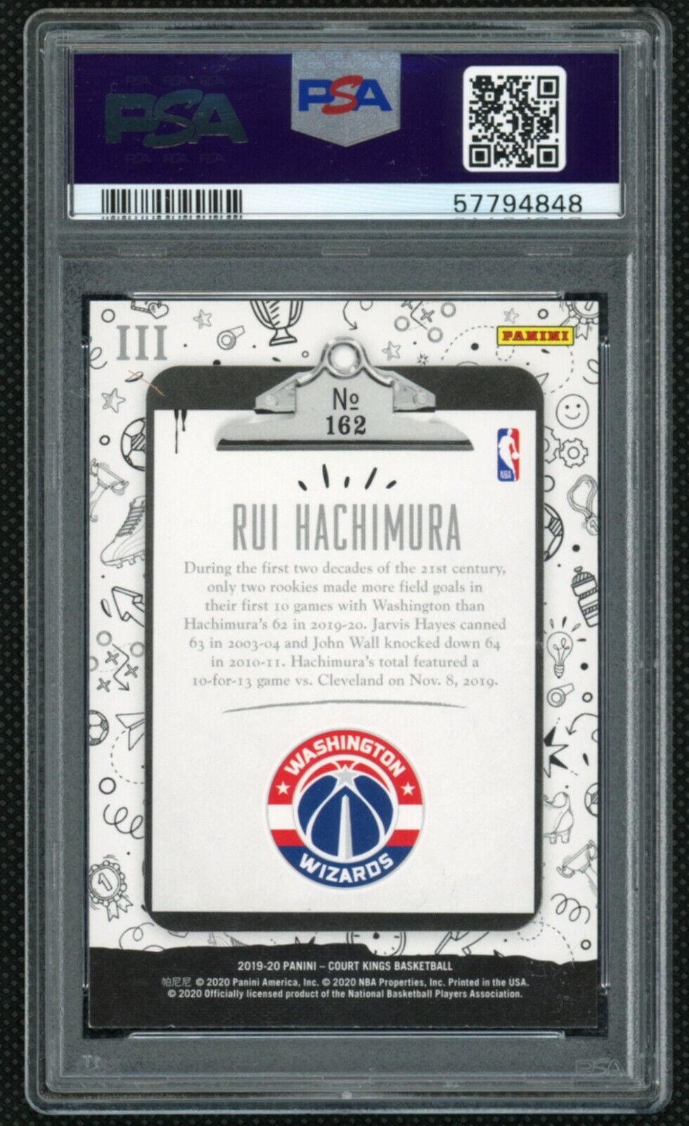2019-20 Court Kings - Rui Hacimura - Rookies Level III 3 - #162 - PSA Graded Card