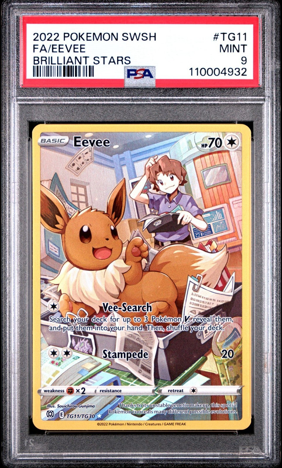 2022 Pokemon SWSH Eevee Brilliant Stars #Tg11 - PSA Graded Card 2022 Pokemon SWSH Eevee Brilliant Stars #Tg11 - PSA Graded Card