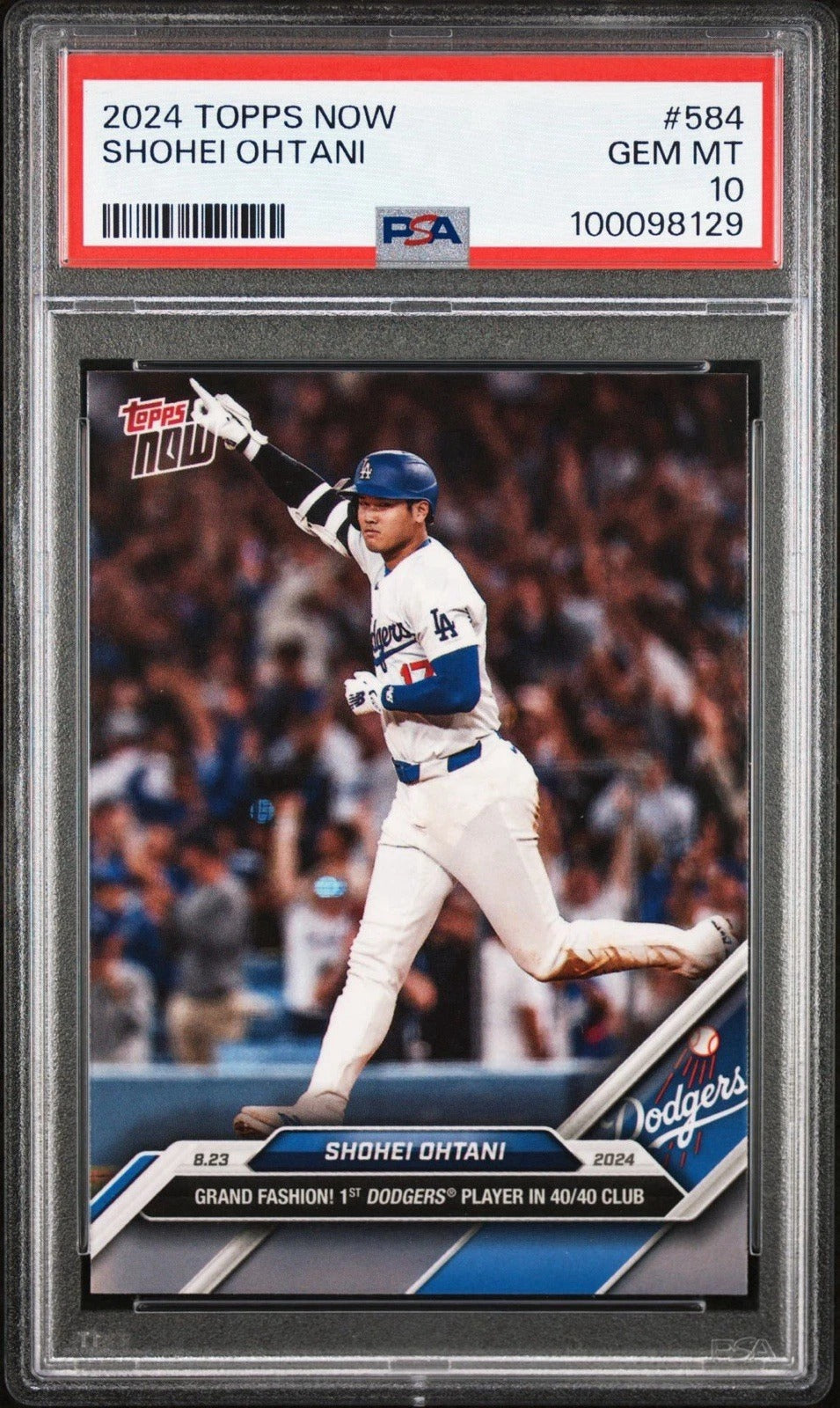2024 MLB TOPPS NOW - Shohei Ohtani - 1st Dodgers Player 40/40 Club - #584 - PSA Graded Card