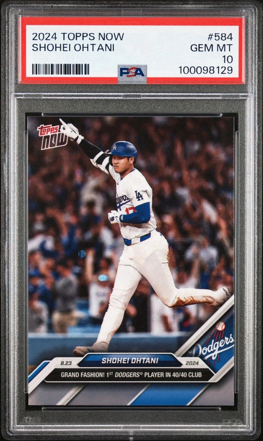 2024 MLB TOPPS NOW - Shohei Ohtani - 1st Dodgers Player 40/40 Club - #584 - PSA Graded Card