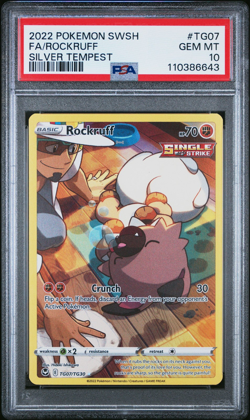 2022 Pokemon SWSH Rockruff Silver Tempest #Tg07 - PSA Graded Card