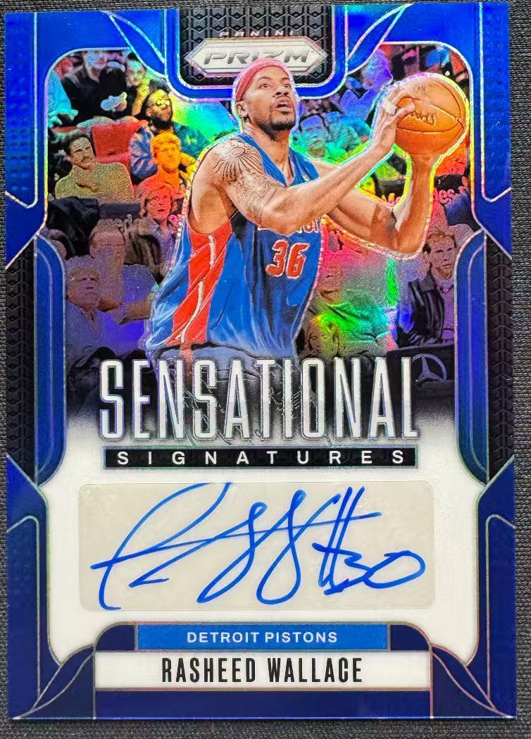 2024-25 Panini Prizm - Sensational Signatures - Blue Prizm - Rasheed Wallace #SS-RWP - Autograph Limited to /49 - Ungraded Raw Card