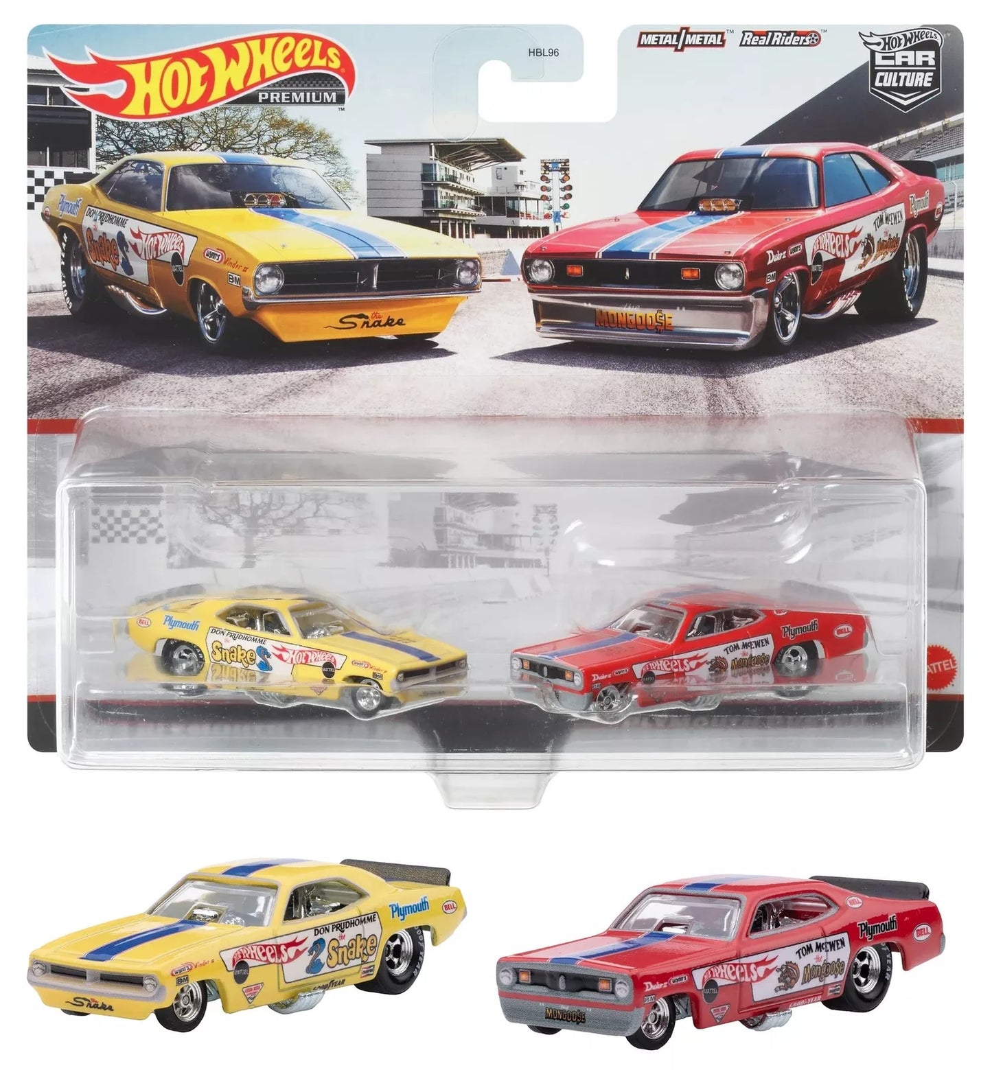 Hot Wheels Premium - '72 Plymouth Cuda FC & Plymouth Duste Funny Car - 2 Pack Set