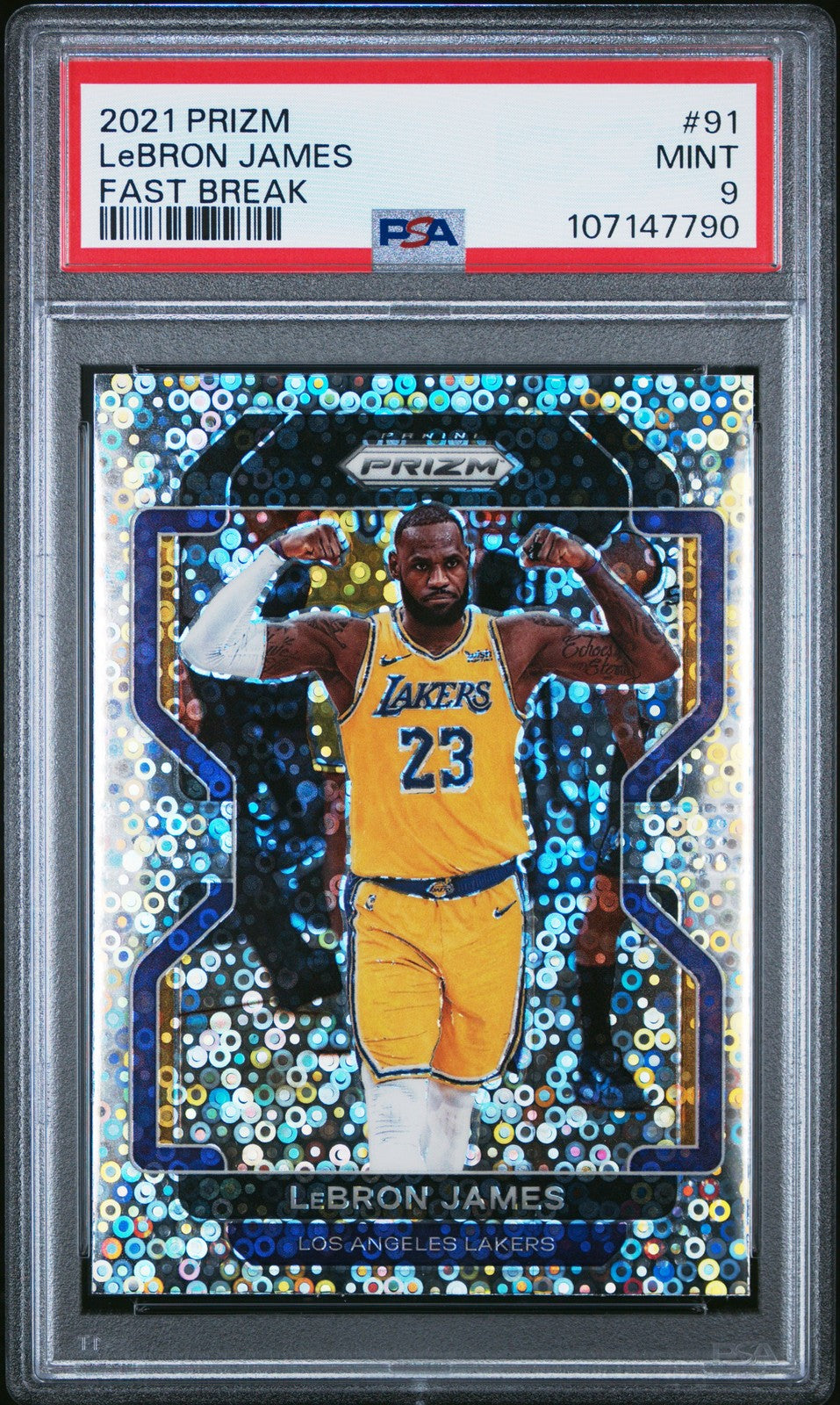 2021 Panini Prizm Fast Break - #91 Lebron James - PSA Graded Card SoleSavy 2021 Panini Prizm Fast Break - #91 Lebron James - PSA Graded Card SoleSavy