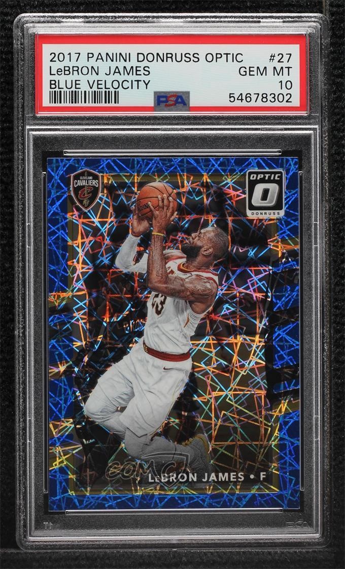 2017 Panini Donruss Optic #27 LeBron James - Blue Velocity - PSA Graded Card