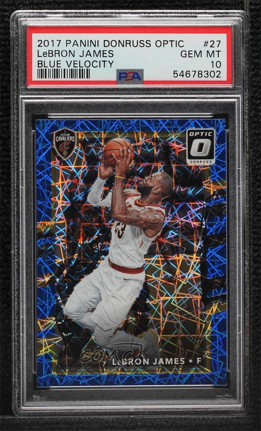 2017 Panini Donruss Optic #27 LeBron James - Blue Velocity - PSA Graded Card