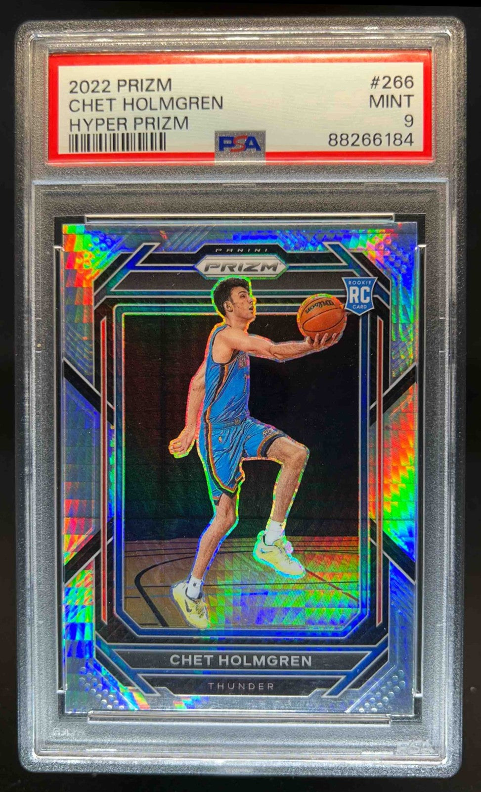2022-23 Prizm - Chet Holmgren Rookie Rc Prizm Hyper #266 - PSA Graded Card