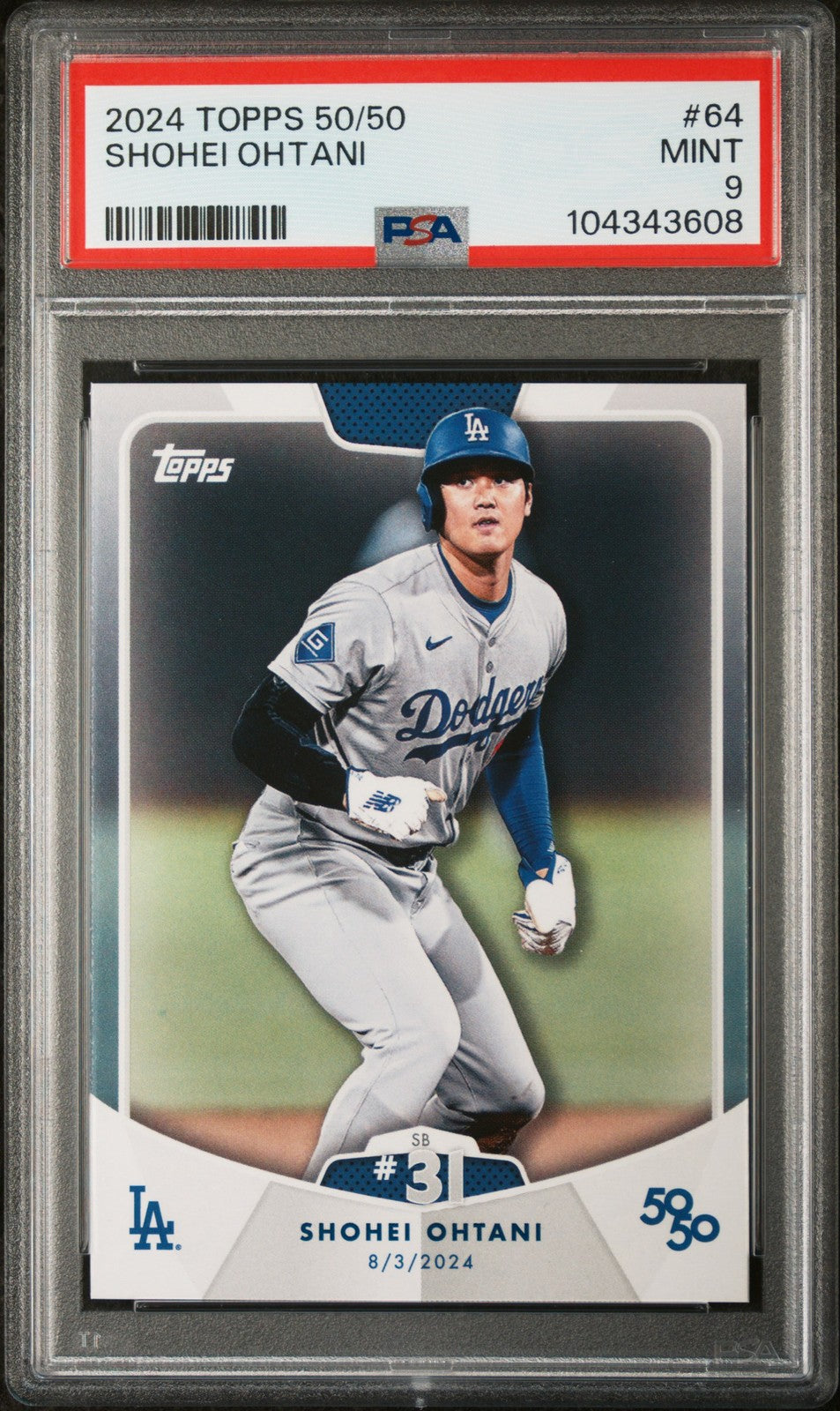 2024 Topps 50/50 - Shohei Ohtani - #64 - SB #31 - LA Dodgers - PSA Graded Card