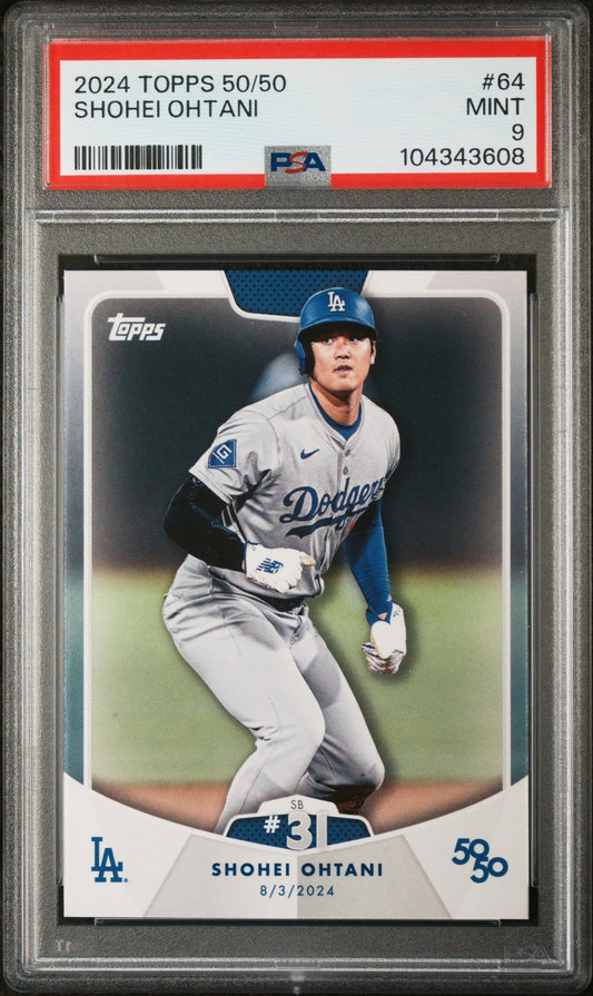 2024 Topps 50/50 - Shohei Ohtani - #64 - SB #31 - LA Dodgers - PSA Graded Card