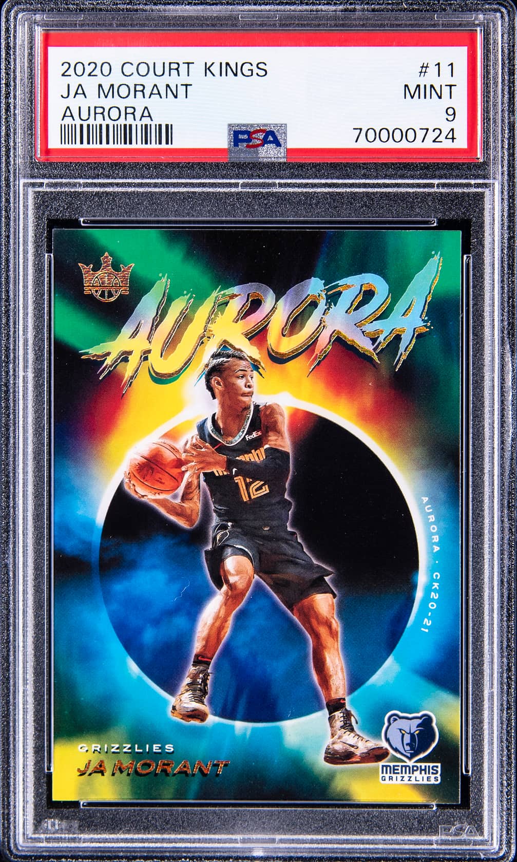 2020 Court Kings - Ja Morant - Aurora Case Hit - #11 - PSA Graded Card 2020 Court Kings - Ja Morant - Aurora Case Hit - #11 - PSA Graded Card