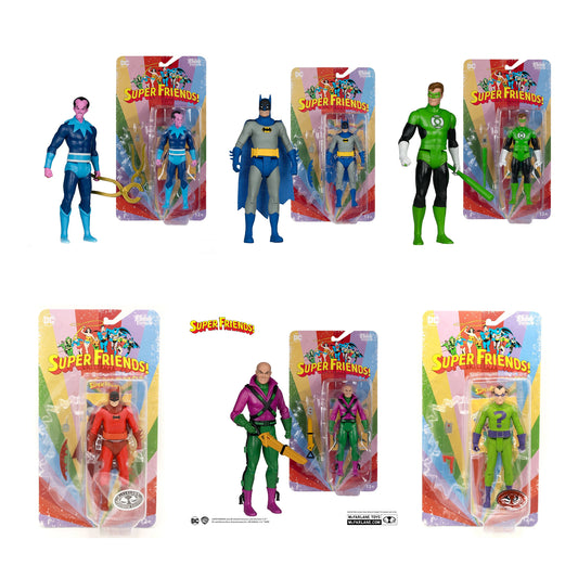 McFarlane DC Retro - Super Friends - 6" Figure - Complete Set WITH Batman + Joker PlatinumChase