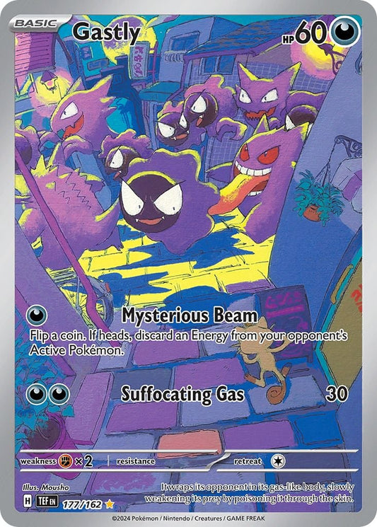 2024 Pokemon TEF-EN: − Gastly #177 − Temporal Forces Illustration Rare − Raw Ungraded Card