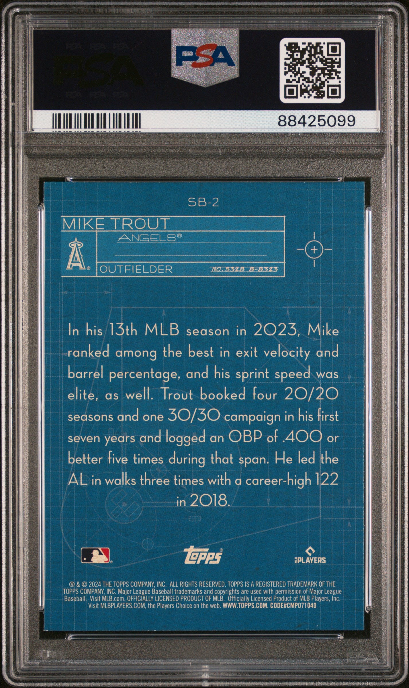 2024 Topps Series 1 - Mike Trout - Superstar Blueprint - SB2 - PSA Graded Card