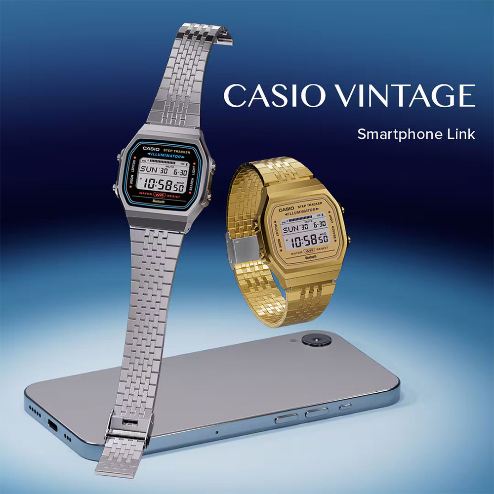 Casio Vintage Digital Smartphone Link Gold Stainless Steel Quartz ABL-100WEG-9A