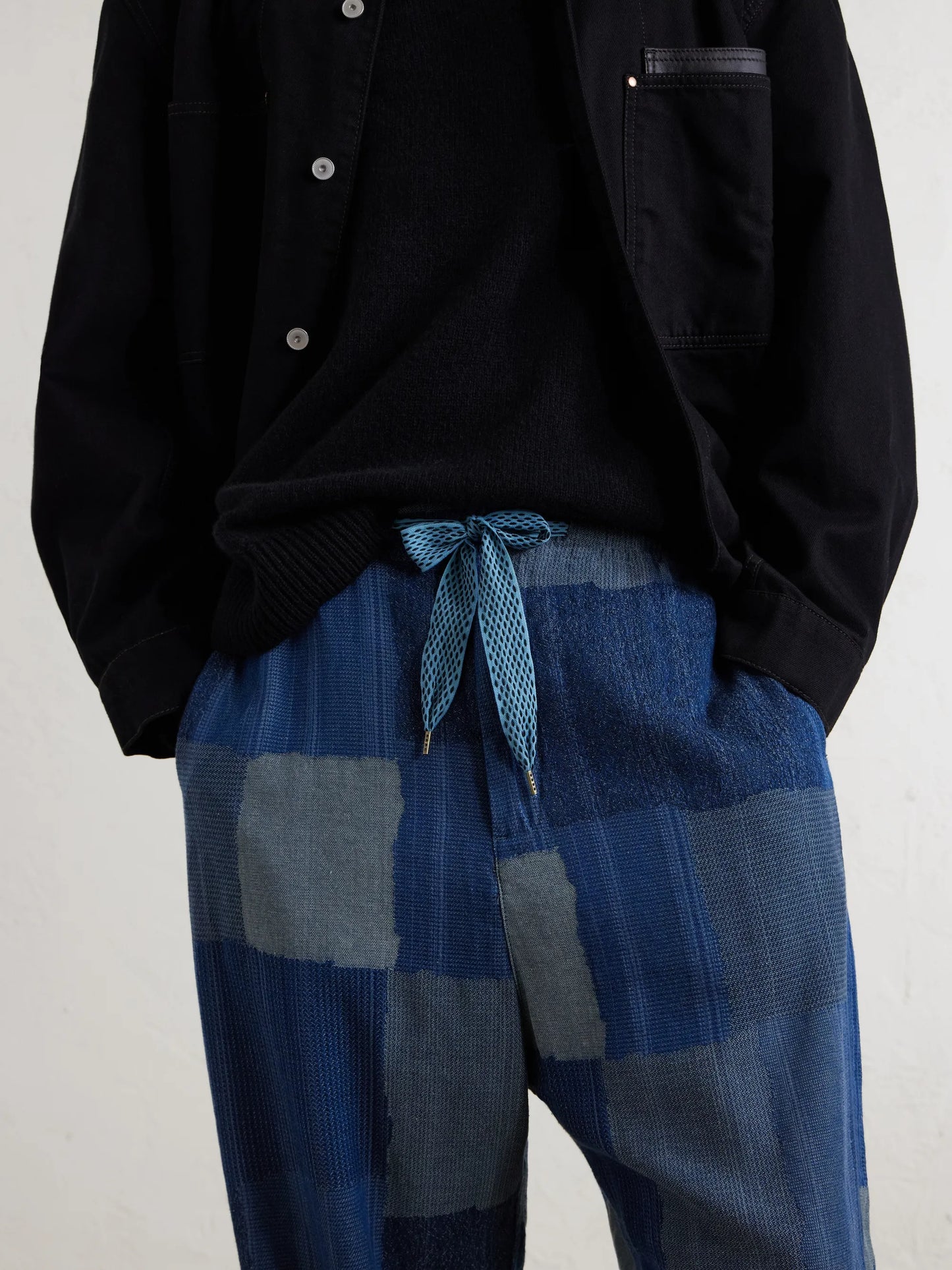 Kapital Tugihagi Straight-Leg Patchwork Cotton Drawstring Trousers - Made in Japan