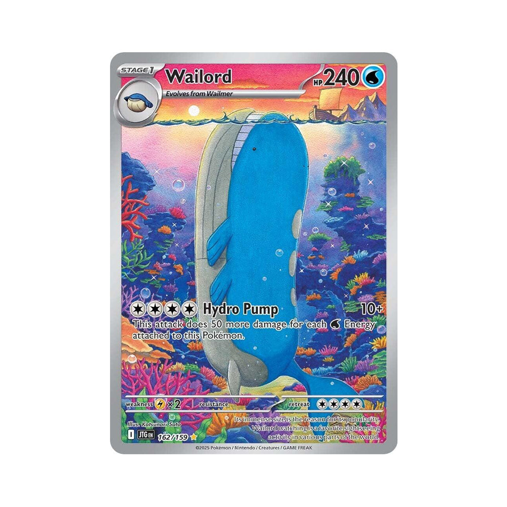 2025 Pokemon JTG-EN - Wailord #162 - Journey Together Illustration Rare - Ungraded Card