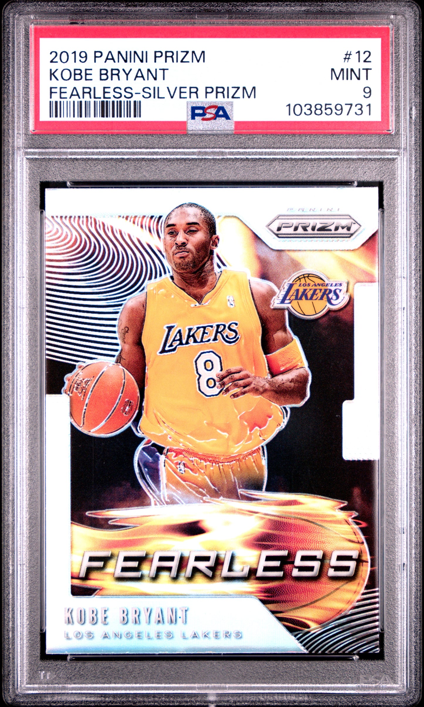 2019 Panini Prizm Fearless Silver Prizm - Kobe Bryant #12 - PSA Graded Card