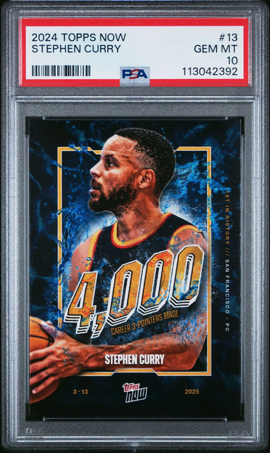 Stephen Curry - 2024-25 Topps NOW® Basketball - Card #13 - PSA Graded Card