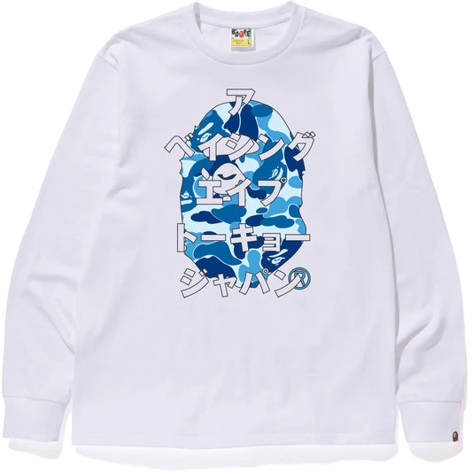 BAPE ABC Camo Japanese Letters L/S Tee White