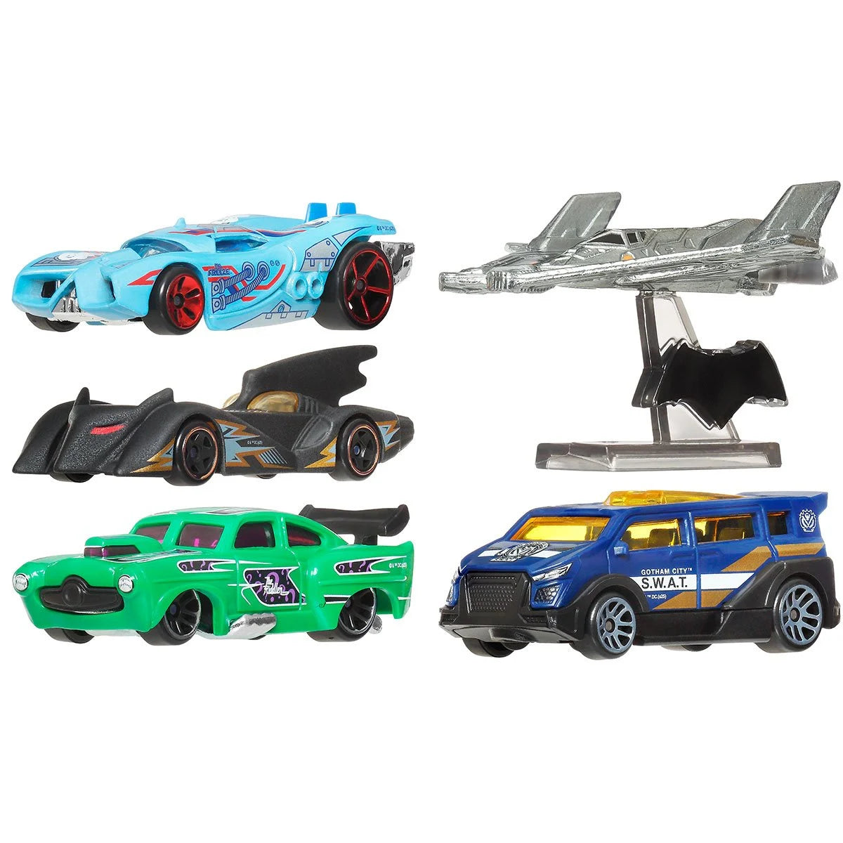 Hot Wheels Silver Series - Batman Themed 2026 Mix 2 - Complete set of 5 Cars (956T)