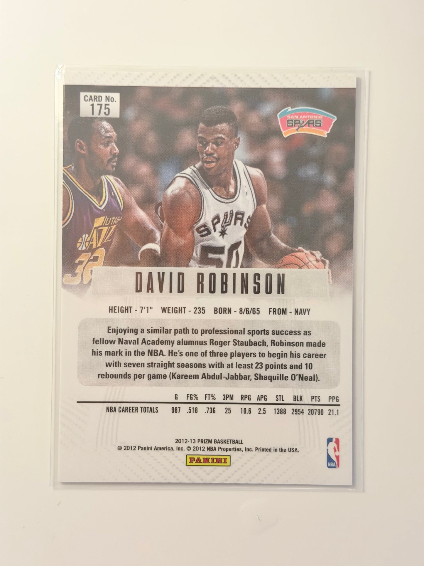 2012 Panini Prizm - David Robinson - #175 - Raw Ungraded Card