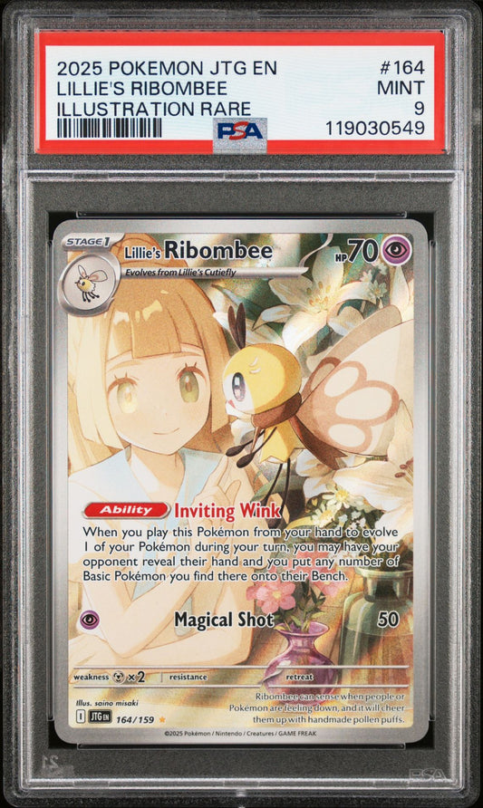 2025 Pokemon Jtg En-Journey Together 164 Lillie's Ribombee Illustration Rare - PSA Graded Card