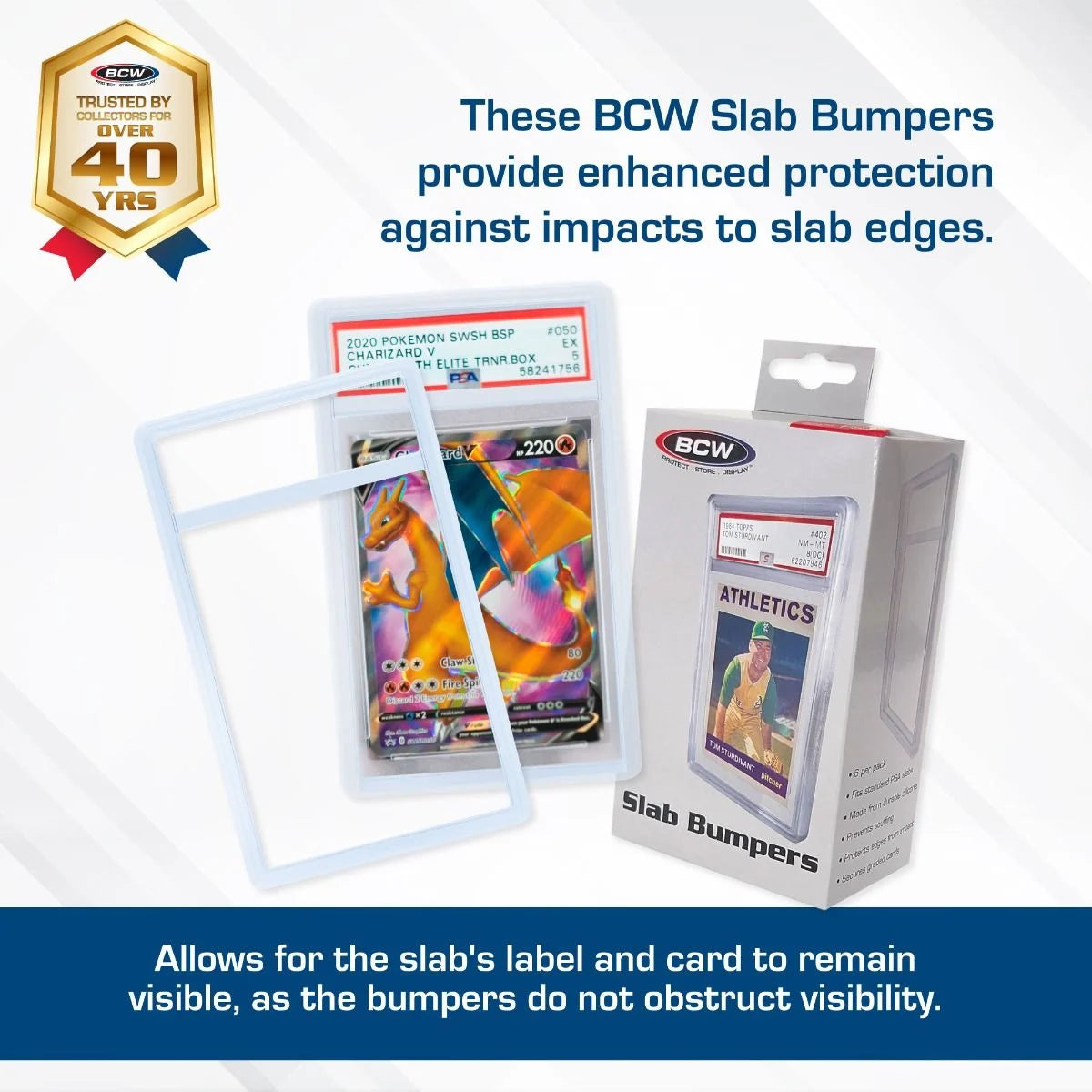BCW Slab Bumpers 6 Pack for PSA Cards - Translucent