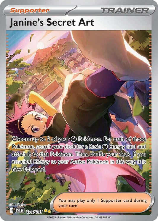 2024 Pokemon PRE-EN - Janine's Secret Art #173 - Prismatic Evolutions Illustration Rare - Ungraded Raw Card