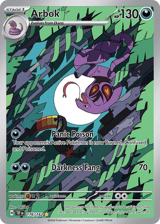 2024 Pokemon TEF-EN: − Arbok #176 − Temporal Forces Illustration Rare − Raw Ungraded Card