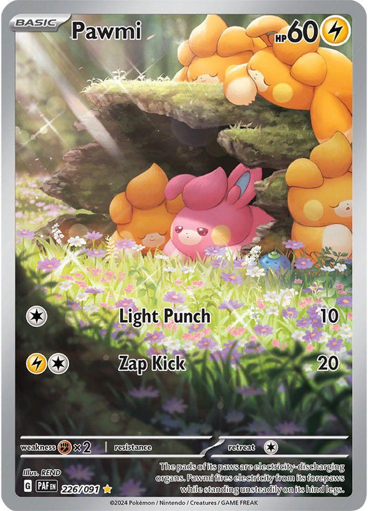 2023 Pokemon PAL-EN − Pawmi #226 − Paldean Fates Illustration Rare − Raw Ungraded Card