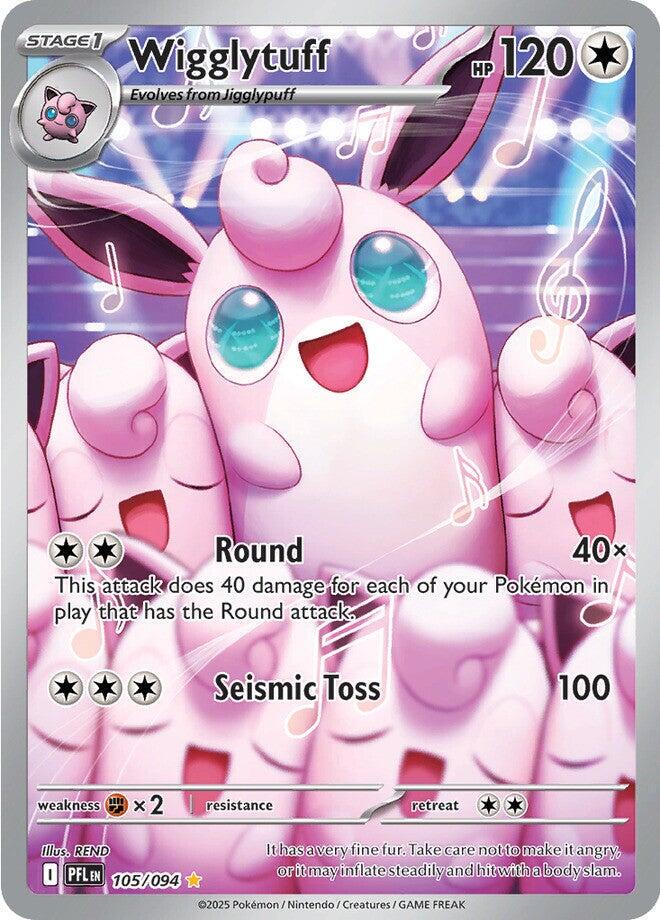 2025 Pokemon - Phantasmal Flames - Wigglytuff #105 -  PFL-EN - Raw Ungraded Card