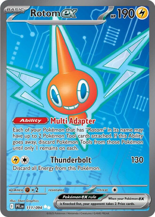 2025 Pokemon - Phantasmal Flames - Rotom ex #111 -  PFL-EN - Raw Ungraded Card