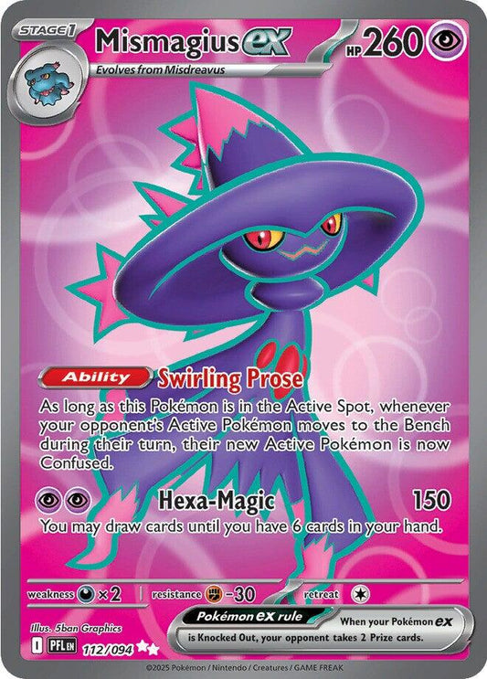 2025 Pokemon - Phantasmal Flames - Mismagius ex #112 -  PFL-EN - Raw Ungraded Card