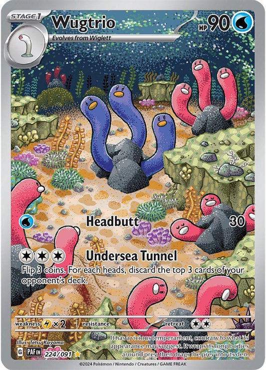 2023 Pokemon PAL-EN − Wugtrio #224 − Paldean Fates Illustration Rare − Raw Ungraded Card