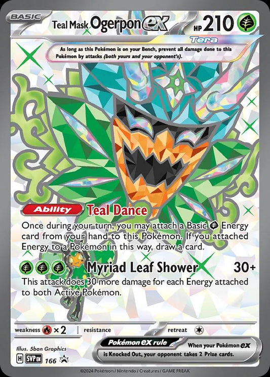 2024 Pokemon SVP EN: − Teal Mask Ogerpon Ex #166 − Black Star Promo  − Raw Ungraded Card