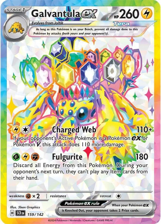 2024 Pokemon SCR-EN: − Galvantula ex #159 − Stellar Crown Ultra Rare − Raw Ungraded Card