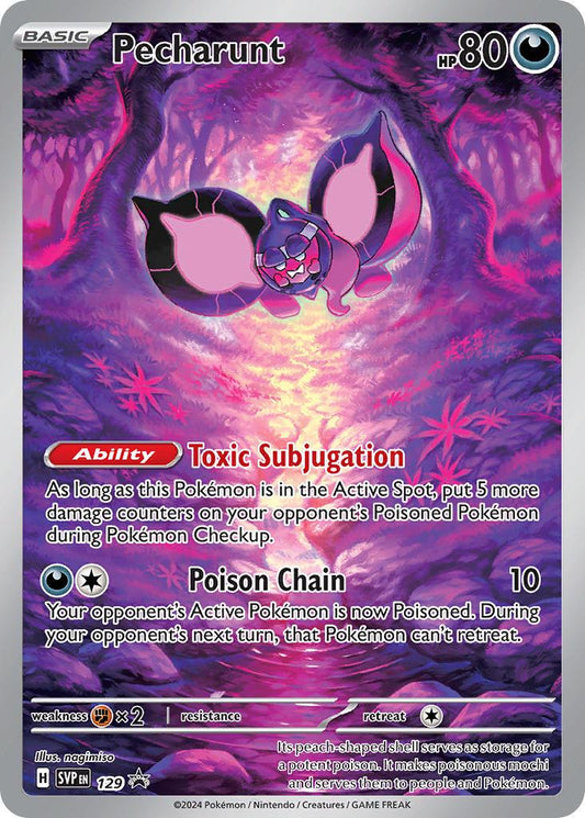 2024 Pokemon SVP EN: − Pecharunt #129 − Shrouded Fable Black Star Promo  − Raw Ungraded Card