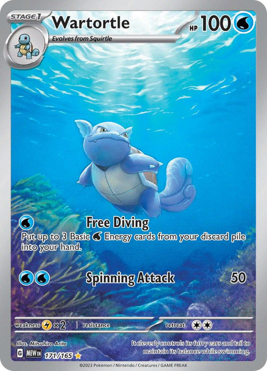2023 Pokemon MEW-EN − Wartortle #171 − 151 Illustration Rare − Raw Ungraded Card